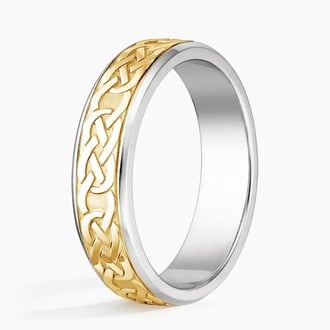 Mixed Metal Celtic Eternity Knot 6mm Wedding Ring