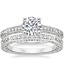 Platinum Luxe Hudson Diamond Ring (1/10 ct. tw.) with Delicate Antique Scroll Diamond Ring (1/15 ct. tw.)