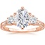 14K Rose Gold Hudson Engraved Three Stone Diamond Ring (1/3 ct. tw.), smalltop view