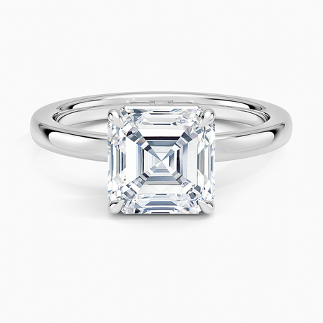 18K White Gold Dara Low-Profile Solitaire Ring