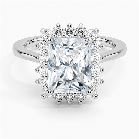 18K White Gold Sunburst Halo Diamond Ring (1/4 ct. tw.)