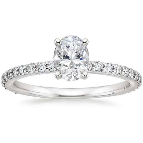 18K White Gold Luxe Petite Shared Prong Diamond Bridal Set (3/4 ct. tw.)