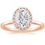 14K Rose Gold Vienna Halo Diamond Ring, smalltop view