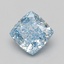 4.06 Ct. Fancy Vivid Blue Cushion Lab Grown Diamond