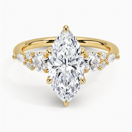 18K Yellow Gold Nadia Three Stone Diamond Ring