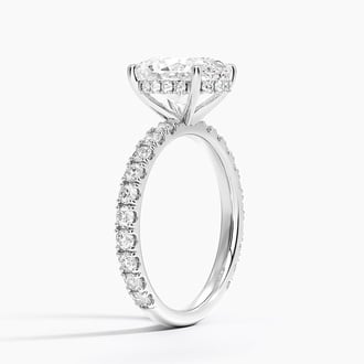Grand Perfect Fit Three-Quarter Diamond Ring with 2.5ct Oval Certified Lab Diamond