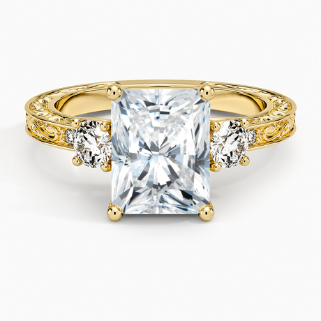 Antique Scroll Engraved Three Stone Diamond Ring (1/3 ct. tw.)