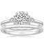 18K White Gold Fiorella Diamond Ring with Petite Comfort Fit Wedding Ring