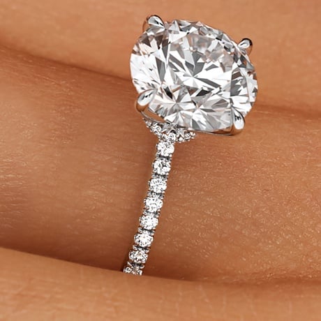 Demi Engagement Ring - Hidden Halo Diamond Ring