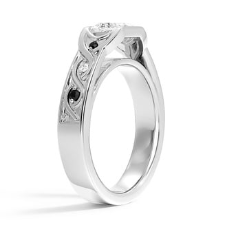 Custom Celtic Weave Alternating Diamond Ring