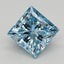 0.95 Ct. Fancy Vivid Blue Princess Lab Grown Diamond
