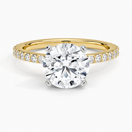 18K Yellow Gold Petite Shared Prong Three-Quarter Coverage Diamond Ring (1/3 ct. tw.)
