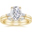 18KY Moissanite Tapered Baguette Diamond Bridal Set, smalltop view