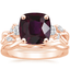 14K Rose Gold Three Stone Willow Diamond Ring (1/3 ct. tw.) with Twisted Vine Ring