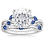 18KW Moissanite Willow Bridal Set With Sapphire Accents, smalltop view