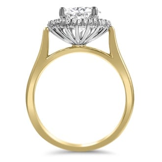 Custom Two-Tone Halo Engagement Ring
