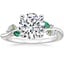 18K White Gold Arden Diamond Ring with Lab Emerald Accents, smalltop view