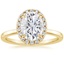 18K Yellow Gold Vienna Halo Diamond Ring, smalltop view