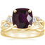 18K Yellow Gold Three Stone Willow Diamond Ring (1/3 ct. tw.) with Twisted Vine Ring