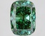 3.09 Ct. Fancy Vivid Green Cushion Lab Grown Diamond