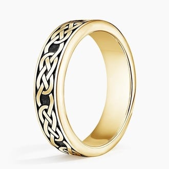 Black Rhodium Celtic Eternity Knot 6mm Wedding Ring