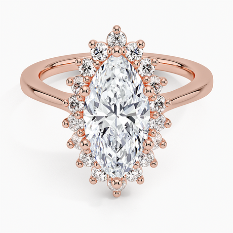 14K Rose Gold Sunburst Halo Diamond Ring (1/4 ct. tw.)
