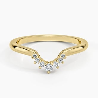 Lunette Round Diamond Contour Ring