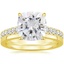 18KY Moissanite Sienna Diamond Ring (2/5 ct. tw.) with Petite Quattro Diamond Ring, smalltop view