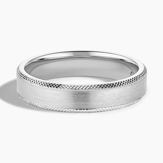 Beveled Edge Maverick 5mm Wedding Ring in Platinum