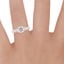 14K Rose Gold Ellora Half Coverage Diamond Ring, smallzoomed in top view on a hand