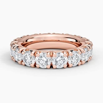 French Pavé Eternity Diamond Ring (5 ct. tw.) in 14K Rose Gold