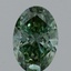 1.07 Ct. Fancy Vivid Green Oval Lab Grown Diamond