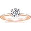 14K Rose Gold Four-Prong Comfort Fit 1.5mm Ring, smalltop view