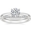 18K White Gold Hazel Ring with Petite Curved Diamond Ring (1/10 ct. tw.)
