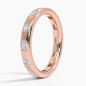 Chloe Flush Set Emerald Cut Lab Diamond Ring
