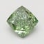 1.53 Ct. Fancy Vivid Green Cushion Lab Grown Diamond