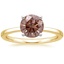 18K Yellow Gold Petite Quattro Solitaire Ring, smalltop view