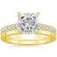 18KY Moissanite Sienna Diamond Ring (2/5 ct. tw.) with Petite Quattro Diamond Ring, smalltop view