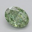 1.08 Ct. Fancy Vivid  Green Oval Lab Grown Diamond
