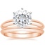 14KR Moissanite Six-Prong Classic Bridal Set, smalltop view