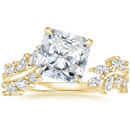Asymmetrical Leaf Engagement Ring - Sweeping Ivy