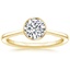 18K Yellow Gold Petite Luna 1.5mm Bezel Ring, smalltop view