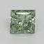 3.15 Ct. Fancy Vivid Green Princess Lab Grown Diamond