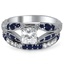 Sapphire Accent Split Shank Ring, smallview