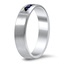 Three Sapphire Matte Finish Men's Wedding Band, smallside view