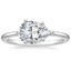 18K White Gold Horizontal Petite Comfort Fit Solitaire Ring, smalltop view