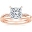 14K Rose Gold Petite Twisted Vine Hidden Halo Diamond Ring with Petite Comfort Fit Wedding Ring