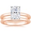 14K Rose Gold 2mm Comfort Fit Bridal Set