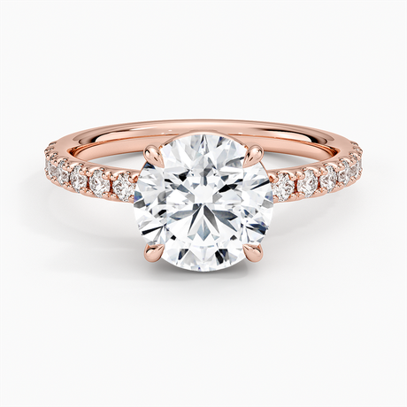14K Rose Gold Dara Low-Profile Diamond Ring