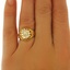 The Jacaranda Ring, smalltop view on a hand